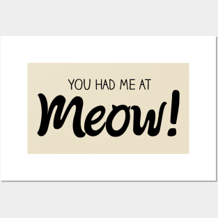 You Had Me At MEOW! - Black Posters and Art